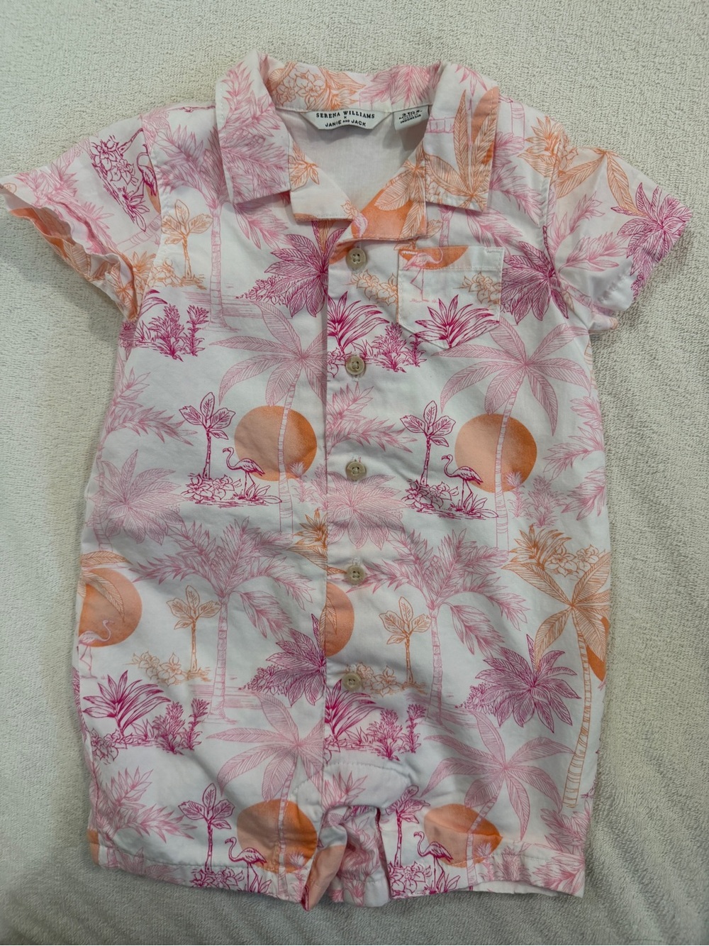 Jannie and Jack(X Serena Williams) flamingo shirt style onesies 3-6M